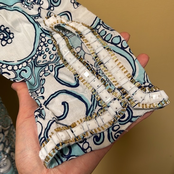 🔥LILLY PULITZER Sarah Tunic Dress with White Beads Embellishments - Size L - Picture 9 of 14